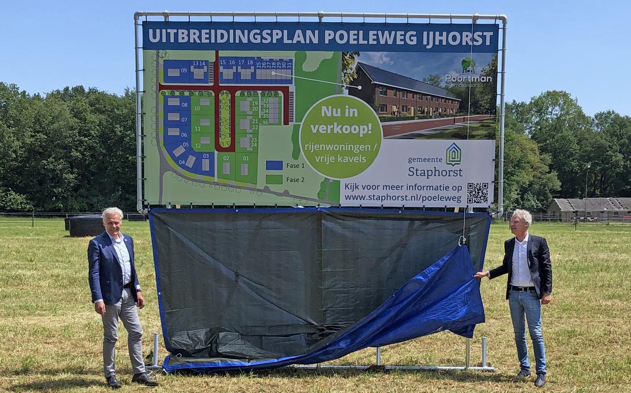 Wethouder Lucas Mulder en grondeigenaar Diederick Roo onthullen het bord. Wethouder Lucas Mulder en grondeigenaar Diederick Roo onthullen het bord.