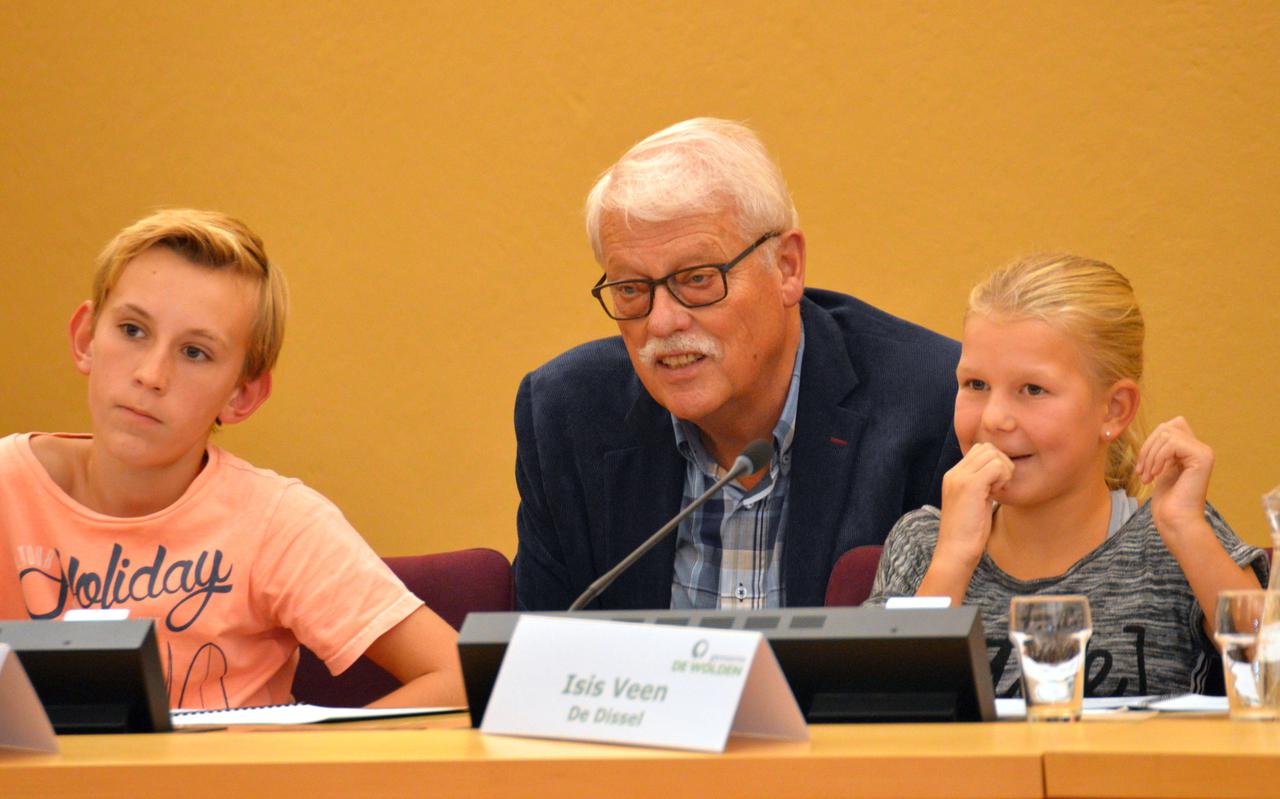 Jaap Wiechers in actie tijdens de kindergemeenteraad van 2017.