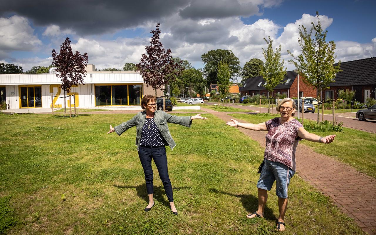 Marijke Vissers (70) en Cobi Meijberg (59) willen op de plek van een doelloos grasveldje graag een beweegtuin. Marijke Vissers (70) en Cobi Meijberg (59) willen op de plek van een doelloos grasveldje graag een beweegtuin.