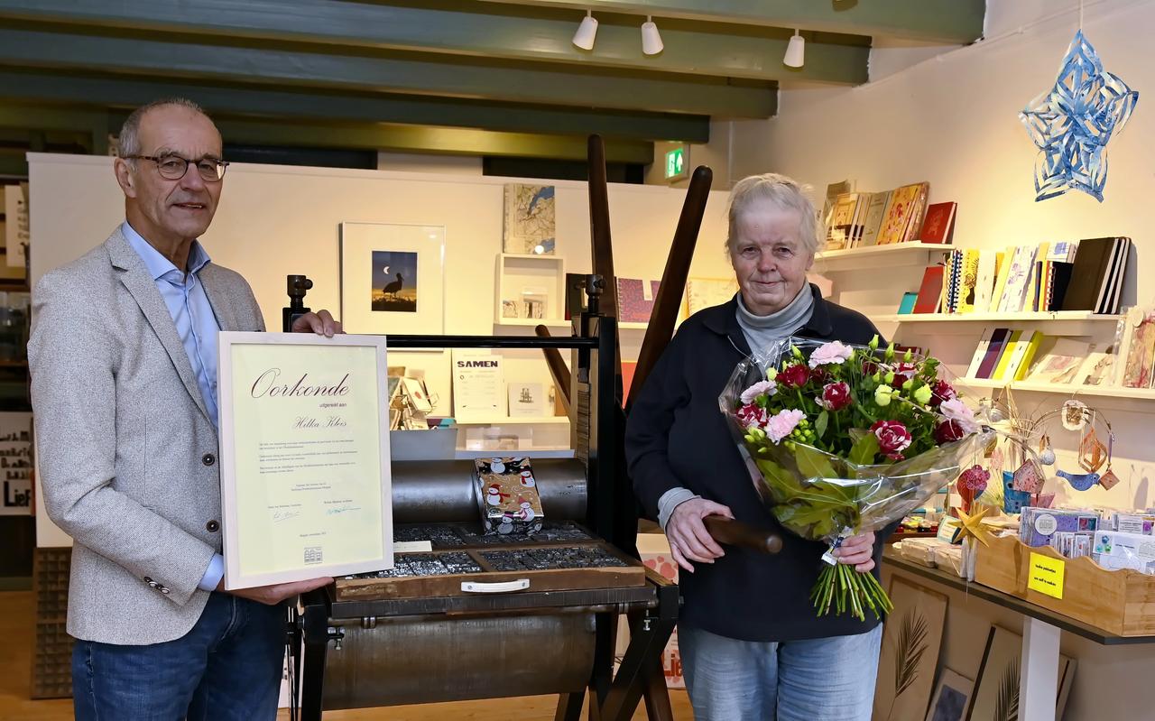 Hilka Kleis is dertig jaar vrijwilliger bij het Drukkerijmuseum. Hilka Kleis is dertig jaar vrijwilliger bij het Drukkerijmuseum.