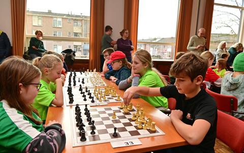 Concentratie bij het basisschool schaakkampioenschap in De Poele. 
