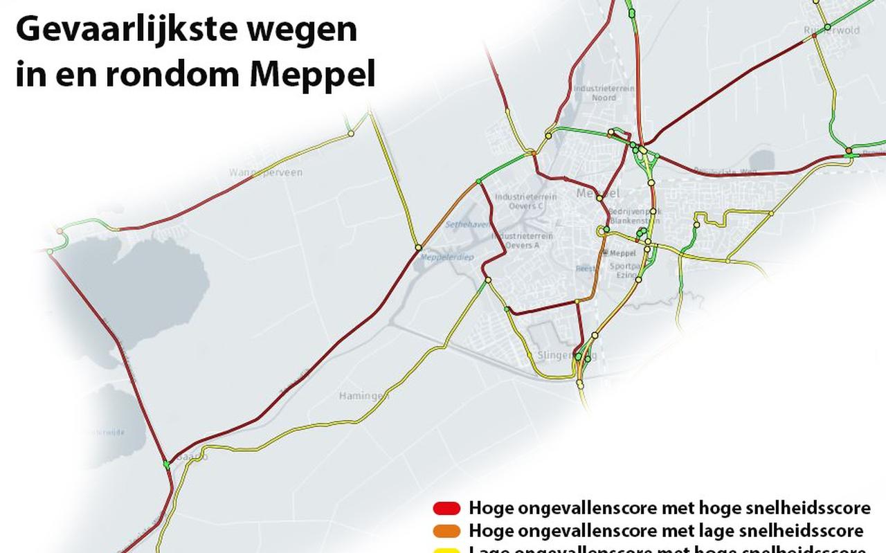 De Ceintuurbaan, de Zomerdijk en de Handelsweg zijn de gevaarlijkste wegen van Meppel. De Ceintuurbaan, de Zomerdijk en de Handelsweg zijn de gevaarlijkste wegen van Meppel.
