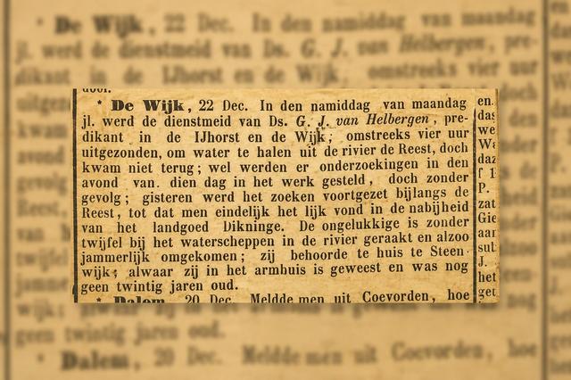 Historicus Wim Coster schrijft brieven aan Steenwijkse Trijntje (20) die jammerijk is verdronken in 