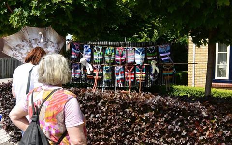 Een onderdeel van de expositie van textielkunstenaars tijdens eerdere editie van het Textiel Festival Weerribben.